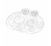 MagiDeal Mangeoire Industrielle pour Animaux Bol Suspendu Alimentaire Double Compartiment avec Perchoir Intégré Adaptée aux Oiseaux Cages Domestiques