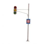 MagiDeal Mini Feu Maquette Signalisation Circulation Modèle Réduit Accessoire Résine Fini Peint à la Main Texture Unique Tête Trois Feux Panneau de