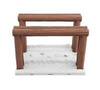 MagiDeal Mini Piste Véhicule Miniature Module Obstacle Crawler Terrain RC Support Stable Accessoire Piste PETG Montage Personnalisable Compatible 1/12 1/18, Wooden Racetrack A
