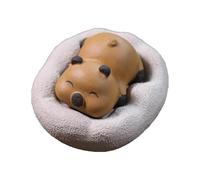 MagiDeal Mini statue d'ours en résine, ornement de bureau, animal de compagnie, figurine miniature créative à collectionner, petite sculpture pour salon de, Jaune