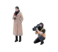 MagiDeal Miniature Scene Display Figurines Miniatures Modèle de Journalisme Ensemble de Personnages Accessoire de Maquette en Résine 3D Peinte avec Postures