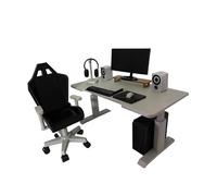 MagiDeal Mobilier de bureau miniature à monter soi-même - Accessoires de collection - Mini chaise de gaming créative avec clavier, casque et haut-parleurs