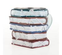 MagiDeal Mug 3D en forme de livres empilés peints 260 ml pour bibliothécaires, multifonction, fantaisie, 3,5 x 3,5 x 4,7 pouces, décoration de table faite à la