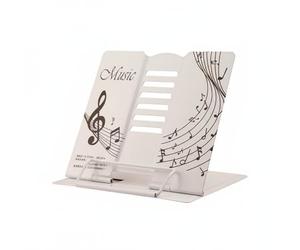 MagiDeal Musique Porte-lectures Réglable Stable avec Patins Antidérapants Structure en Acier Peint Compact Transport Facile Adapté pour Artistes Étudiants Maison, Blanc