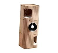 MagiDeal Niche pour Chat à 3 étages avec Boule Suspendue, Jouet, extérieure, Meubles pour Chats, Tunnel Couvert, Maison pour Chat pour Dormir et Jouer, Chameau