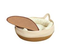 MagiDeal Nid de Couchage pour Petit Chien et Chat tissé pour Chat, lit Respirant et Portable pour Chat, lit pour Animal de Compagnie tissé pour Chaton, M with Pillow