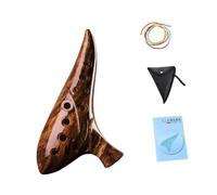 MagiDeal Ocarina avec sac à dos, cadeau idéal pour les fêtes. Piccolo léger et tendance avec recueil de chansons pour les mélomanes débutants et les enfants, Brun Foncé