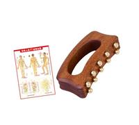 MagiDeal Outil de massage en bois Gua Sha de poche à 10 pointes en laiton, manuel d'utilisation pour des bras et la relaxation musculaire, à, Carte Des Points D'acupuncture Absente