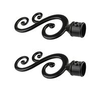 MagiDeal Paire Embout de Tringle à Rideau en Métal Décoration pour Rideau de Fenêtre Maison 22mm - 1# Noir