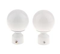 MagiDeal Paire Embout de Tringle à Rideau Métal Décoration pour Rideau de Fenêtre 22mm, Type 3 - Blanc