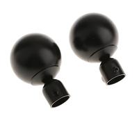 MagiDeal Paire Embout de Tringle à Rideau Métal Décoration pour Rideau de Fenêtre 22mm, Type 3 - Noir