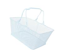 MagiDeal Panier à provisions avec poignées Panier en Treillis métallique Panier de Rangement Portable de Grande capacité Panier à Main pour supermarché Bar, Blanc