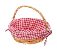 MagiDeal Panier de Pique-Nique avec poignées et Doublure Lavable, Panier à Fleurs pour, sandwichs, Camping, décoration d'intérieur, Rouge