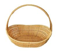 MagiDeal Panier de Pique-Nique en rotin synthétique, Panier de Rangement léger pour la Plage, Le Parc, l'arrière-Cour, Robuste, Multifonctionnel, tissé, L