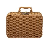MagiDeal Panier de Rangement en rotin Imitation, Valise Portable, Organisateur de cosmétiques, boîte de Rangement, étui de Maquillage pour Table de Voyage, m