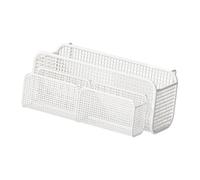 MagiDeal Panier de rangement suspendu en métal, support de téléphone, étagère de chevet, chambre à coucher, salon, barrières pour bébé, étagère multifonction, White L with Basket