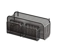 MagiDeal Panier de rangement suspendu en métal, support de téléphone, étagère de chevet, chambre à coucher, salon, barrières pour bébé, étagère multifonction, Black L with Basket
