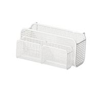 MagiDeal Panier de rangement suspendu en métal, support de téléphone, étagère de chevet, chambre à coucher, salon, barrières pour bébé, étagère multifonction, White M with Basket