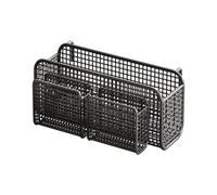 MagiDeal Panier de rangement suspendu en métal, support de téléphone, étagère de chevet, chambre à coucher, salon, barrières pour bébé, étagère multifonction, Black M with Basket