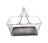 MagiDeal Panier Rectangulaire en Métal Noir avec Poignées en Treillis Métallique, Grande Capacité, Polyvalent, Résistant à la Rouille, Adapté aux Supermarchés, Bars et Décoration Intérieure