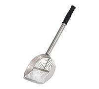 MagiDeal Pelle à litière pour Chat à Long Manche, Pelle multifonctionnelle pour poulailler, Grand Panier Large et Tamis pour bacs à litière, Argent