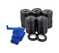 MagiDeal Perforatrice rotative pour rideaux, lot de 50 œillets réglables manuellement (4,8 à 5 cm), anneaux romains en PP pour de rideaux de douche et, Noir