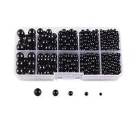 MagiDeal Perles sans Trou 4mm 5mm 6mm 8mm 10mm Perles Rondes en Vrac pour Perle à la Main réglage Machine résine, Noir