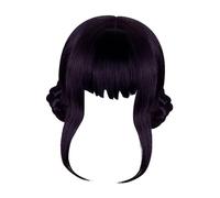 MagiDeal Perruque de cosplay courte et lisse avec frange pour jeu, anime, costume, fête, jeu de rôle