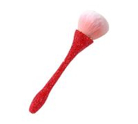 MagiDeal Pinceau de maquillage en poudre, pinceau de maquillage en poudre libre, pinceau à blush cosmétique portable compact et doux à poignée brillante, Rouge