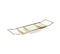 MagiDeal Planche de Table de baignoire, plateau de Table télescopique, plateau de baignoire en acier inoxydable, planche de bain réglable, or