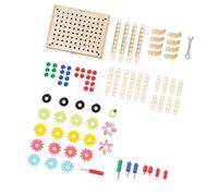 MagiDeal Planche d'engrenages en bois Spinny Gear pour les 4 ans et plus Formes interchangeables Jouets inventifs de cause à effet Jouet