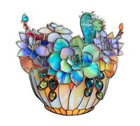MagiDeal Plantes en Pot Signe Suspendue 2D Acrylique Bonsai Décoration Collect-Borloge Planter Plavier Plaque de Fleur Ornement pour la fenêtre Shelf, Style C