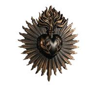 MagiDeal Plaque Murale Des Sacrés-cœurs, Ornement de Sacrement, Statue Gothique de Maison D'art, Sculpture Murale Suspendue pour Porche D'hôtel, Entrée de Mais, noir