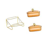 MagiDeal Plateau à fruits à plusieurs niveaux avec couvercle, idéal pour la décoration intérieure et les banquets. Parfait pour servir des fruits secs ou pour, Style B 2 Grids