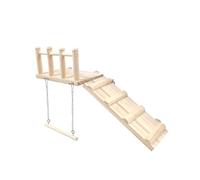 MagiDeal Plateforme de Perche de Perroquet avec Exercice de Swing et d'échelle se Dresse Un Oiseau en Bois Robuste Jouant Une Aire de Jeux de Gym