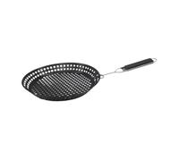 MagiDeal Poêle à Griller Poêle à Griller avec Trous Poêle à Frire en Fer perforé Plaque de Gril pour Barbecue pour Cuisine Maison Friture Pique-Nique