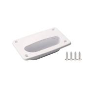 MagiDeal Poignée Trappe Marine à Faible Profil pour Porte Cabine Poignée Tirage Affleurante en Plastique PP avec Éviment pour Doigt et Vis en Acier Inoxydable, Blanc, Blanc, 1 Pièce