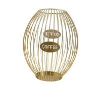 MagiDeal Porte-capsules de café, porte-capsules expresso, accessoires de bar, panier de rangement en fer forgé, récipient à capsules de café pour bar, or, L