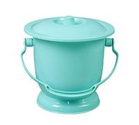 MagiDeal Pot de chambre avec couvercle, bassin crachoir résistant aux éclaboussures couleur vive enfants adultes avec poignée pratique en plastique, bleu