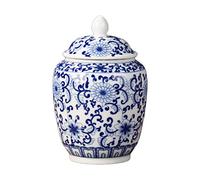 MagiDeal Pot de Gingembre en céramique Vase Chinoiserie Pots de Porcelaine Traditionnels de Style Chinois Pot de Gingembre Asiatique pour la décoration de la, Fleur Bleue