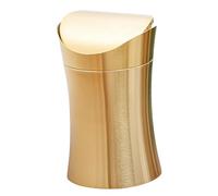 MagiDeal Poubelle de comptoir, petite poubelle à couvercle pivotant, poubelle de bureau moderne, poubelle pour voiture, bureau, comptoir, chambre à coucher, or