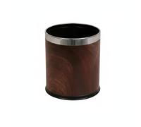 MagiDeal Poubelle Ménagère Corbeille Panier à Déchets Bac à Ordures Double Couche pour Maison Soignée Ouverture Large 5cm Hygiénique Aspect Luxe Imitation Cuir, Noyer Noir