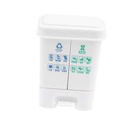 MagiDeal Poubelle miniature réaliste et compacte à l'échelle 1/12, idéale pour décorer une maison de poupée ou jouer à faire semblant, Blanc