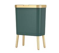 MagiDeal Poubelle Moderne à Couvercle Presse Haut Pied - Seau De Rangement Grande Capacité, Grand Diamètre Pour Salle De Bain, Toilette, Maison - Vert