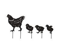 MagiDeal Poule Poussins Cour Art, Statue de Poulet décor Fer, piquets de Poulet Ornements décoration de Patio Fournitures Ombre