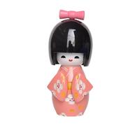 MagiDeal Poupée Geisha Kimono Japonaise Traditionnelle, Figurine de Bureau 12 cm Statuette en Bois Figurine Kabuki Asiatique Statue Miniature pour Bar Maison, Rose