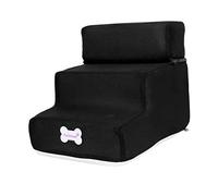 MagiDeal pour Animaux de Compagnie, escalier pour Chiens à 3 Niveaux pour Chien Moyen et Animal de Compagnie, marchepied de Rangement pour Animaux de, Noir