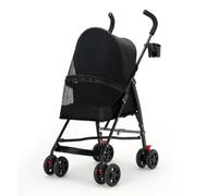 MagiDeal Poussette pour Animaux Chariot Pliant Transporteur Vision Large Maille Aérée Cadre Solide Stabilité Confort Déplacements Silencieux Adaptée aux, Array, Noir, S01 Petit Modèle