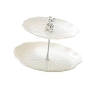 MagiDeal Présentoir à cupcakes avec tige métallique, élégant support pour fruits et gâteaux, idéal pour les fêtes, mariages et goûters, White W Silver Bear