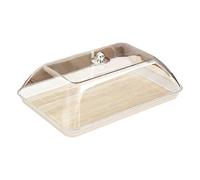 MagiDeal Présentoir à Gâteaux avec Couvercle, Cloche à Gâteau, Presentoir a Gateau avec Base en Bois, Plat de Service pour Pains et Gâteaux, pour Gâteaux d'anniversaire, Dessert, Fromage, Bonbons, XL
